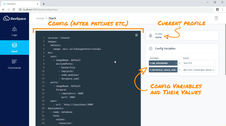 DevSpace Localhost UI